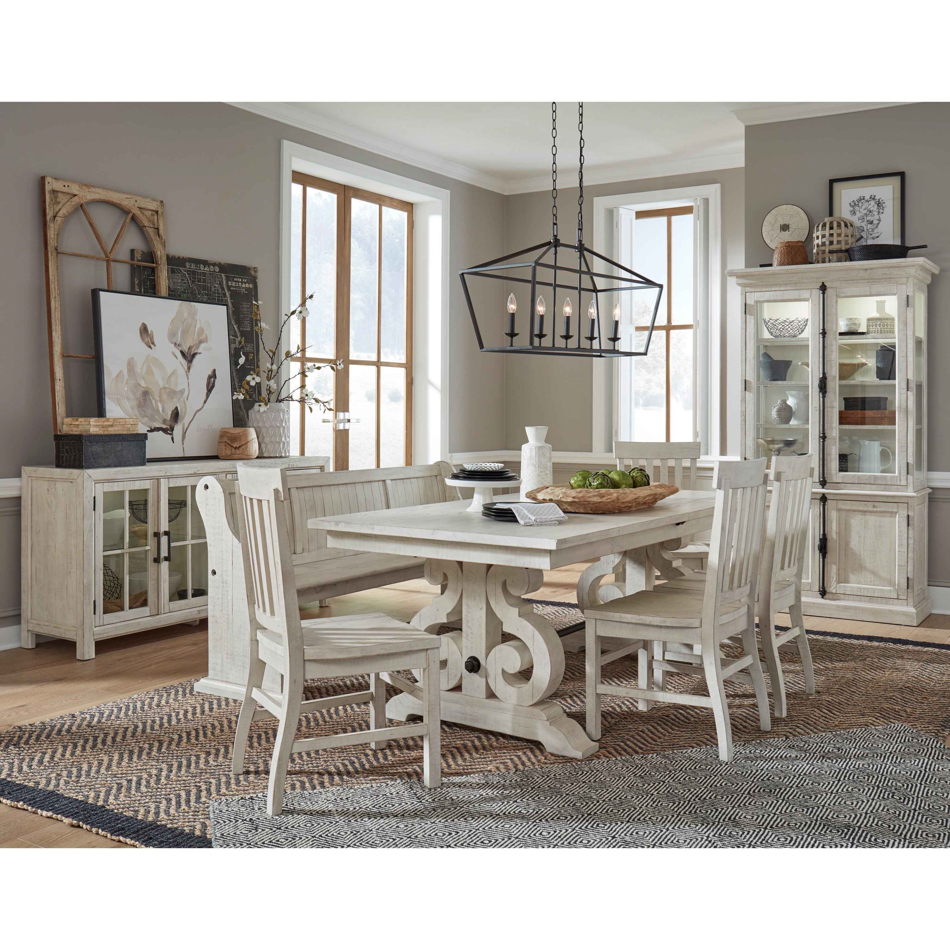 Farmhouse dining store bench with back